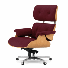 Fotel Biurowy Lucera inspirowany Velvet Jasny dąb Bordowy (SWAN-14)