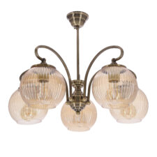 Lampa wisząca TORES stare złoto 5x60W E27 klasyczna oprawa sufitowa do salonu jadalni i sypialni