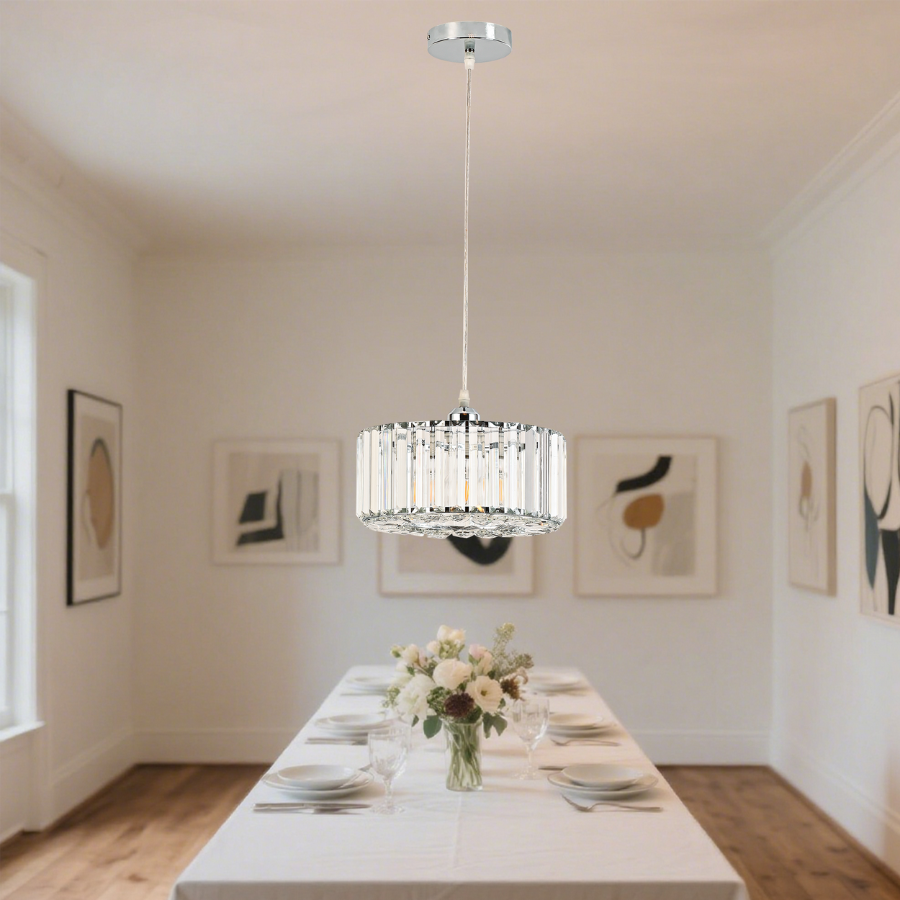 Okrągła lampa wisząca Vetro chrom 1xE27 - obrazek 3