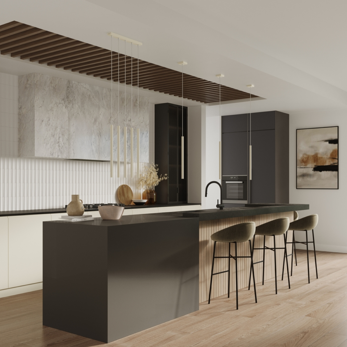 Lampa wisząca PASTELO 3P beżowa - obrazek 4