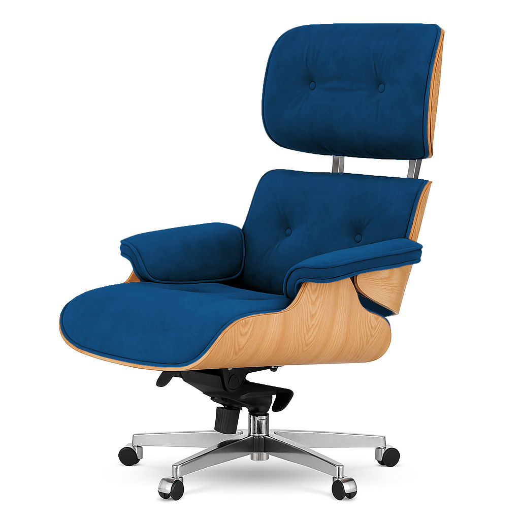 Stylowy fotel biurowy Lucera XL Velvet Czarny Dąb ciemnoszary – luksusowy design premium - obrazek 2