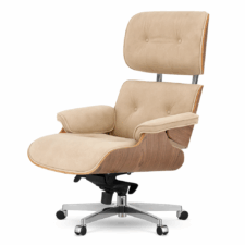 Fotel Biurowy Lucera inspirowany Velvet Jasny orzech Beżowy (SWAN-01)