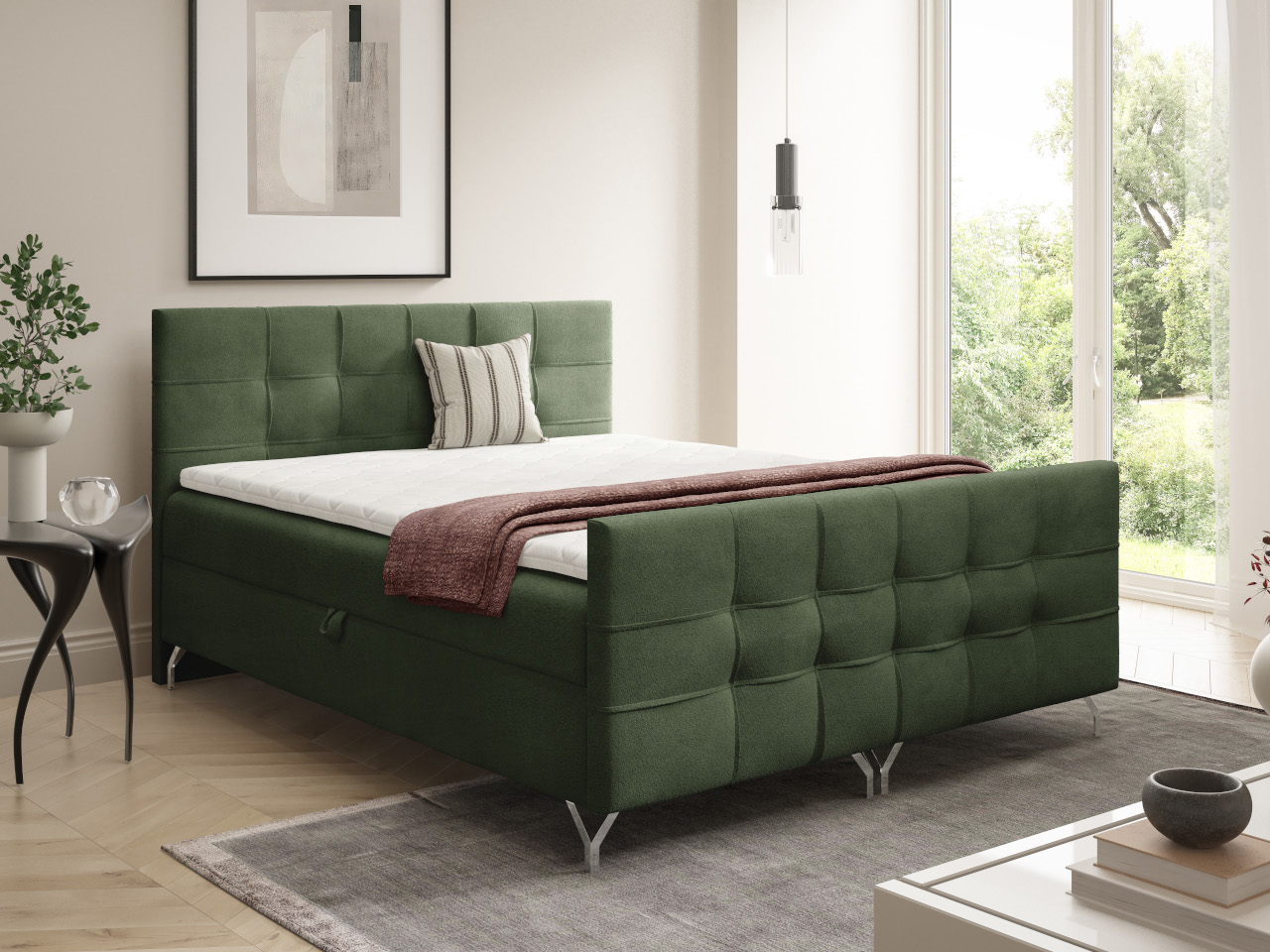 Łóżko kontynentalne SIEBEN LUX 180x200 z pojemnikiem i wyborem tkaniny - obrazek 12