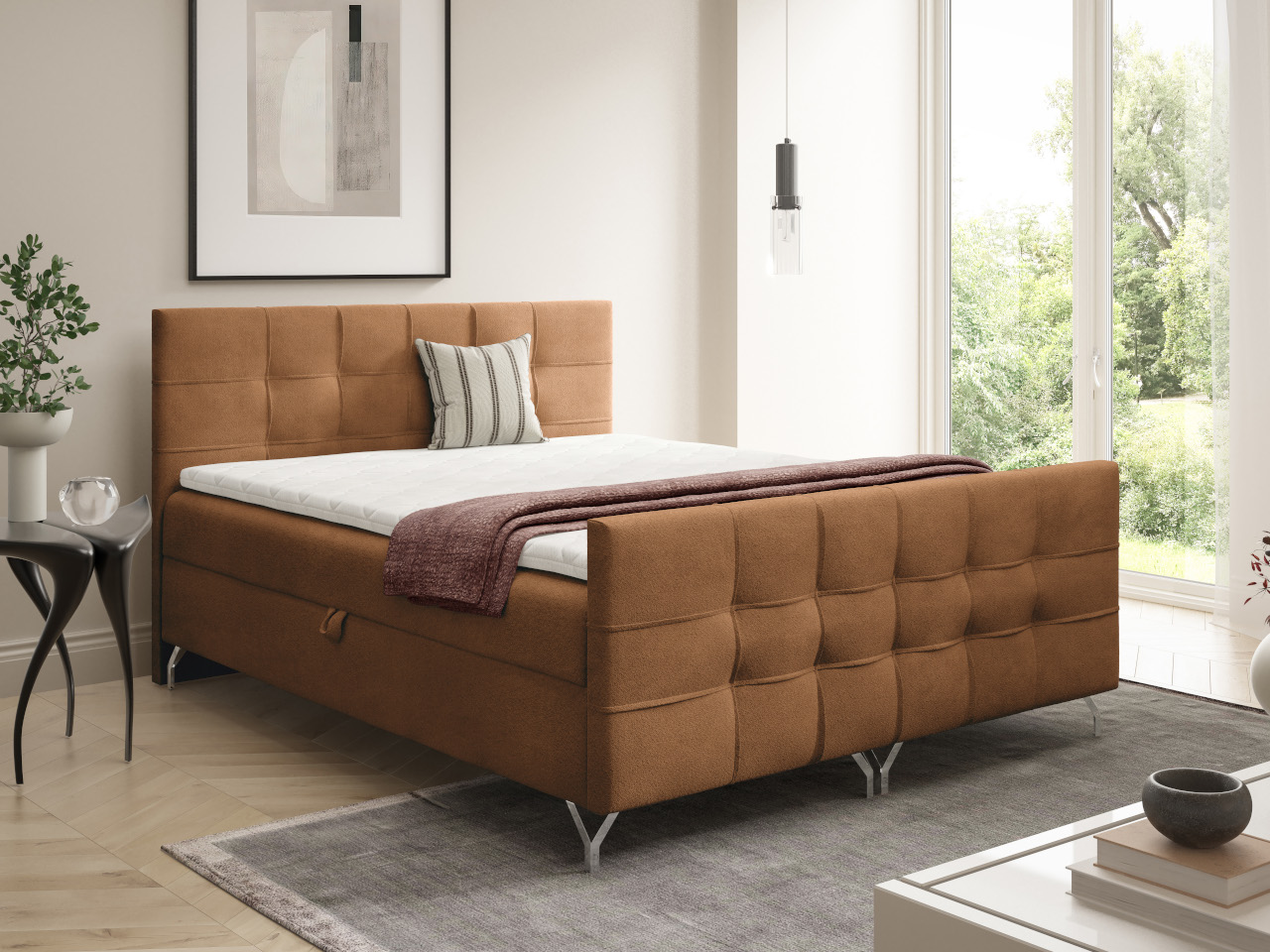 Łóżko kontynentalne SIEBEN LUX 180x200 z pojemnikiem i wyborem tkaniny - obrazek 18