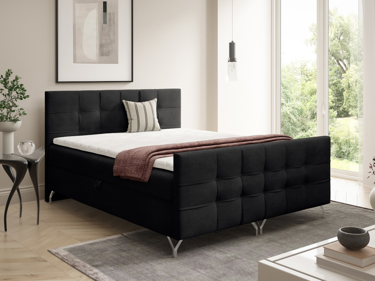 Łóżko kontynentalne SIEBEN LUX 180x200 z pojemnikiem i wyborem tkaniny - obrazek 15