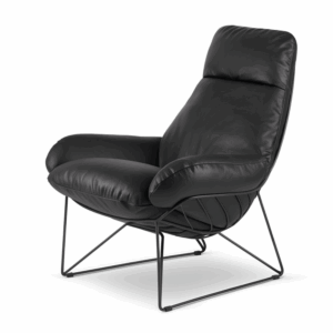 Fotel skórzany Svar XZ Czarny – designerski fotel do salonu, skóra naturalna