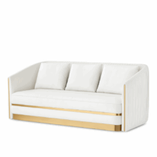 Sofa Lux skórzana 3-osobowa Biały Skóra ekologiczna