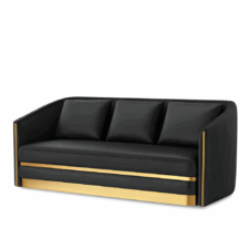 Sofa Lux skórzana 3-osobowa Czarny Skóra ekologiczna