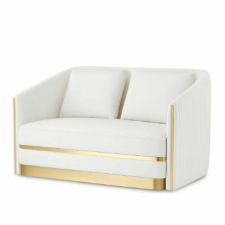 Sofa Lux skórzana 2-osobowa Biały Skóra ekologiczna