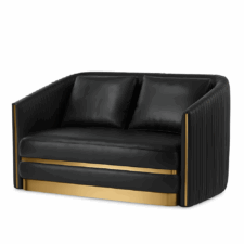 Sofa Lux skórzana 2-osobowa Czarny Skóra ekologiczna