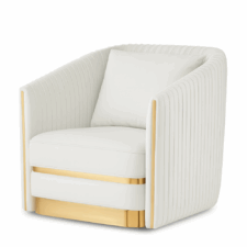 Fotel Lux skórzany wypoczynkowy do gabinetu styl glamour Biały Skóra ekologiczna