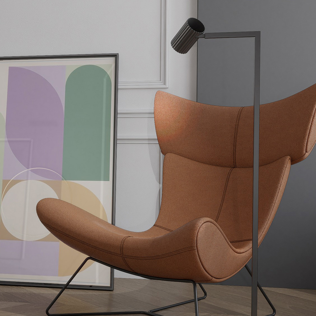 Lampa podłogowa Snow czarna 1xGU10 - obrazek 4