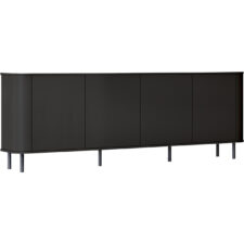 Komoda czarna XXL 4DN AZELIO nowoczesna na nóżkach z zaokrąglonymi rogami push-to-open