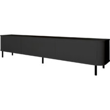 Komoda RTV XXL czarna laminowana AZELIO 215N nowoczesna z systemem push-to-open