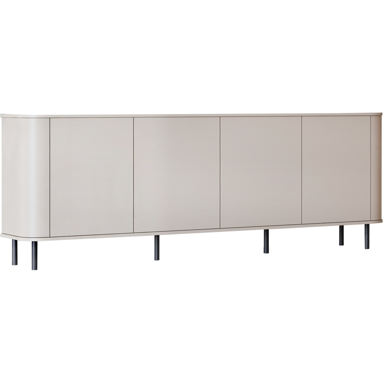 Komoda XXL AZELIO 4DN kaszmir – pojemna komoda na czarnych nóżkach z systemem PUSH-TO-OPEN