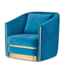 Fotel Lux velvet wypoczynkowy do gabinetu styl glamour Błękitny (5187-11)