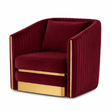 Fotel Lux velvet wypoczynkowy do gabinetu styl glamour Bordowy (SWAN-14)