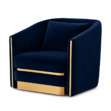 Fotel Lux velvet wypoczynkowy do gabinetu styl glamour Ciemnogranatowy (SWAN-18)