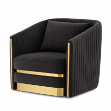 Fotel Lux velvet wypoczynkowy do gabinetu styl glamour Ciemnoszary (SWAN-13)