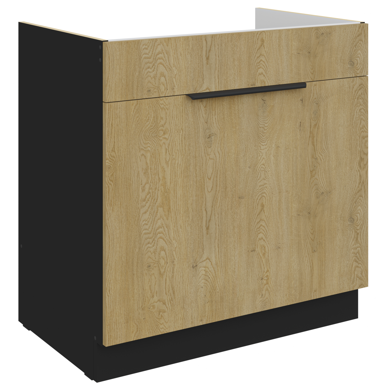 Szafka dolna pod zlew z szufladą 80 CAMERON 02 czarny / dąb artisan