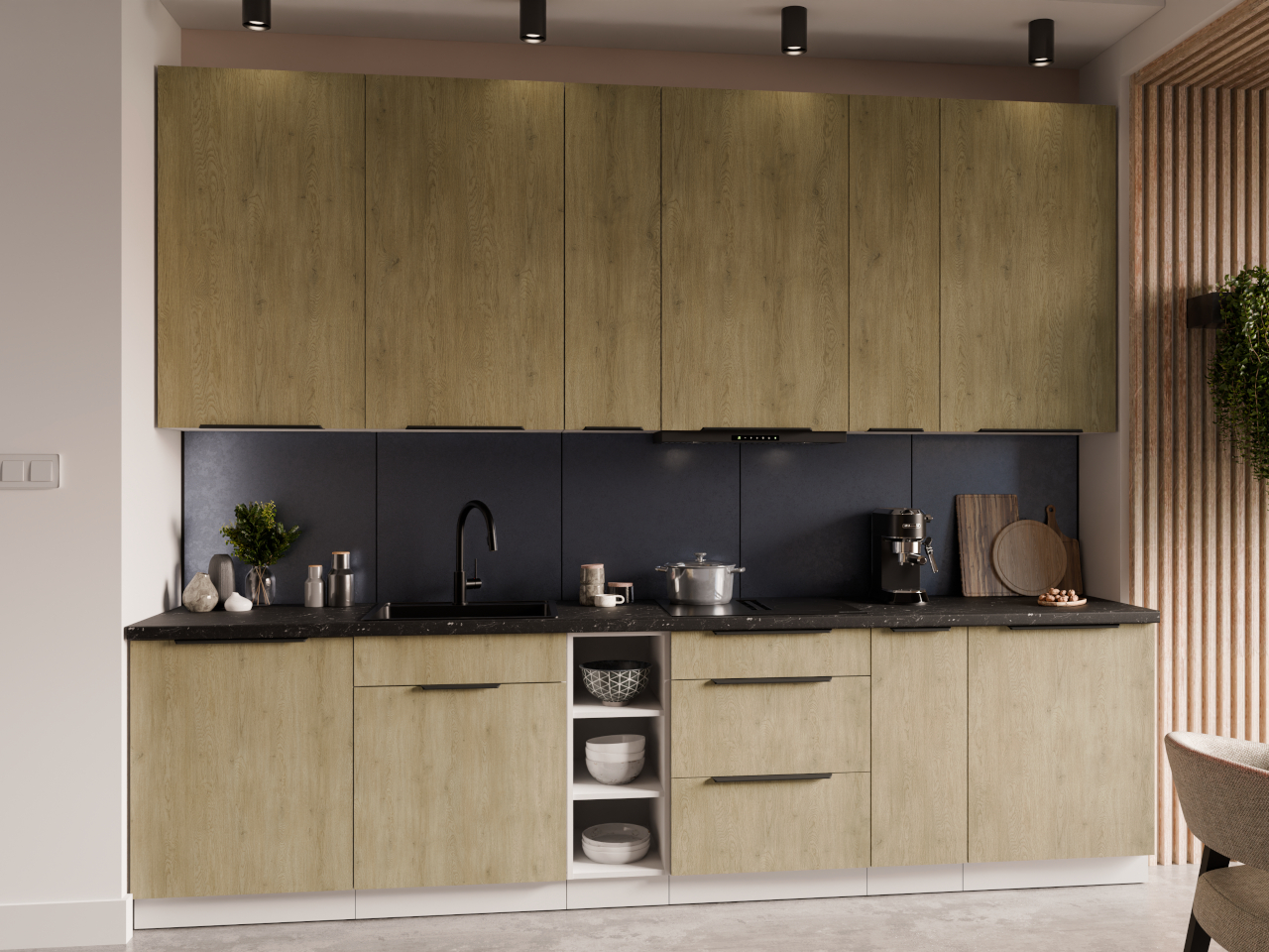 Szafka dolna pod zlew z szufladą 80 CAMERON 02 biały / dąb artisa - obrazek 6