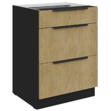 Szafka z szufladami 60 CAMERON 08 czarny / dąb artisan