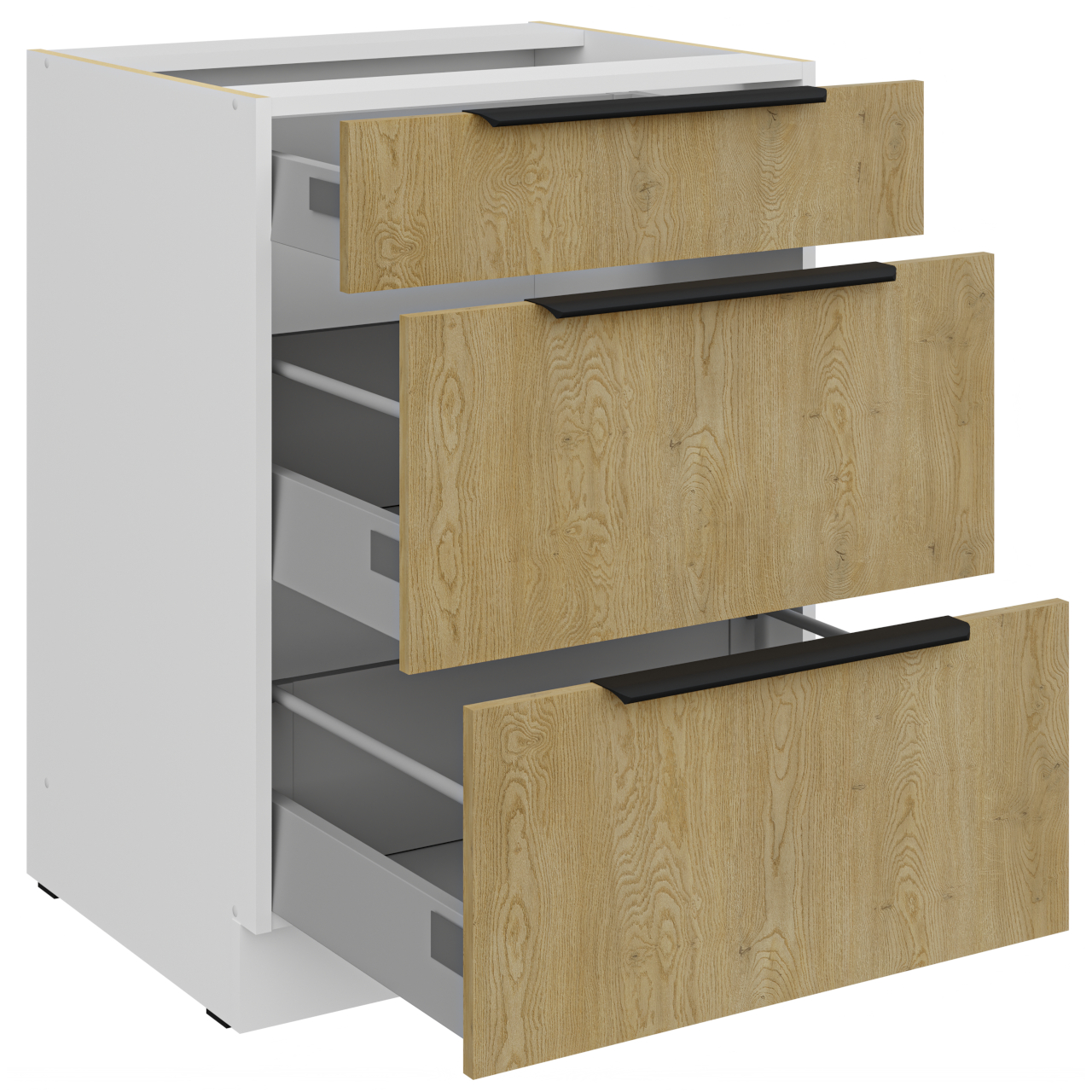 Szafka z szufladami 60 CAMERON 08 biały / dąb artisan - obrazek 3