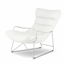 Granna XZ fotel biały – stylowy fotel wypoczynkowy ze skóry ekologicznej