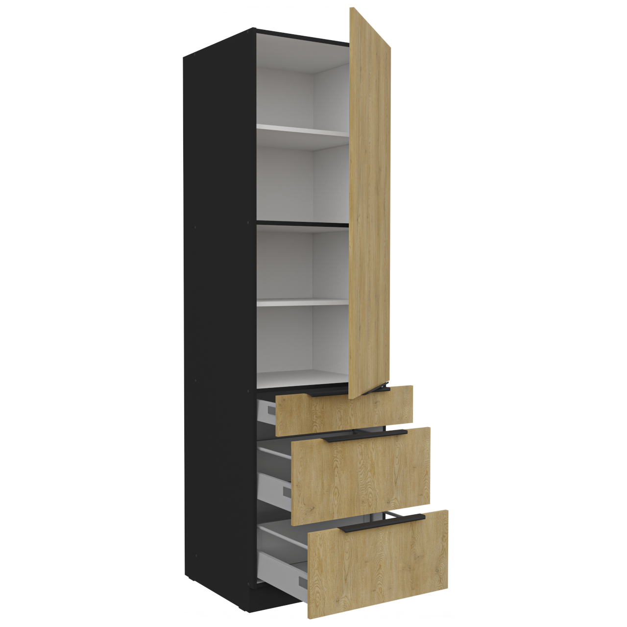 Słupek kuchenny 60 CAMERON 40 czarny / dąb artisan - obrazek 3