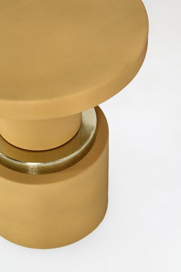 Stolik kawowy żółty metalowy BIZZOTTO MUDIT 35 okrągły - obrazek 3