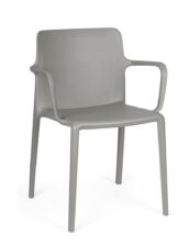 Nowoczesne krzesło ogrodowe CHLORIS ARM szare z tworzywa sztucznego