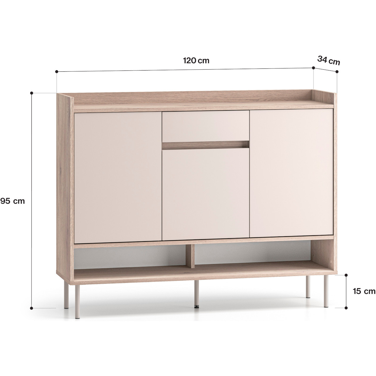 Komoda FLEUR 02 dąb cremona terracotta / kaszmir - obrazek 5