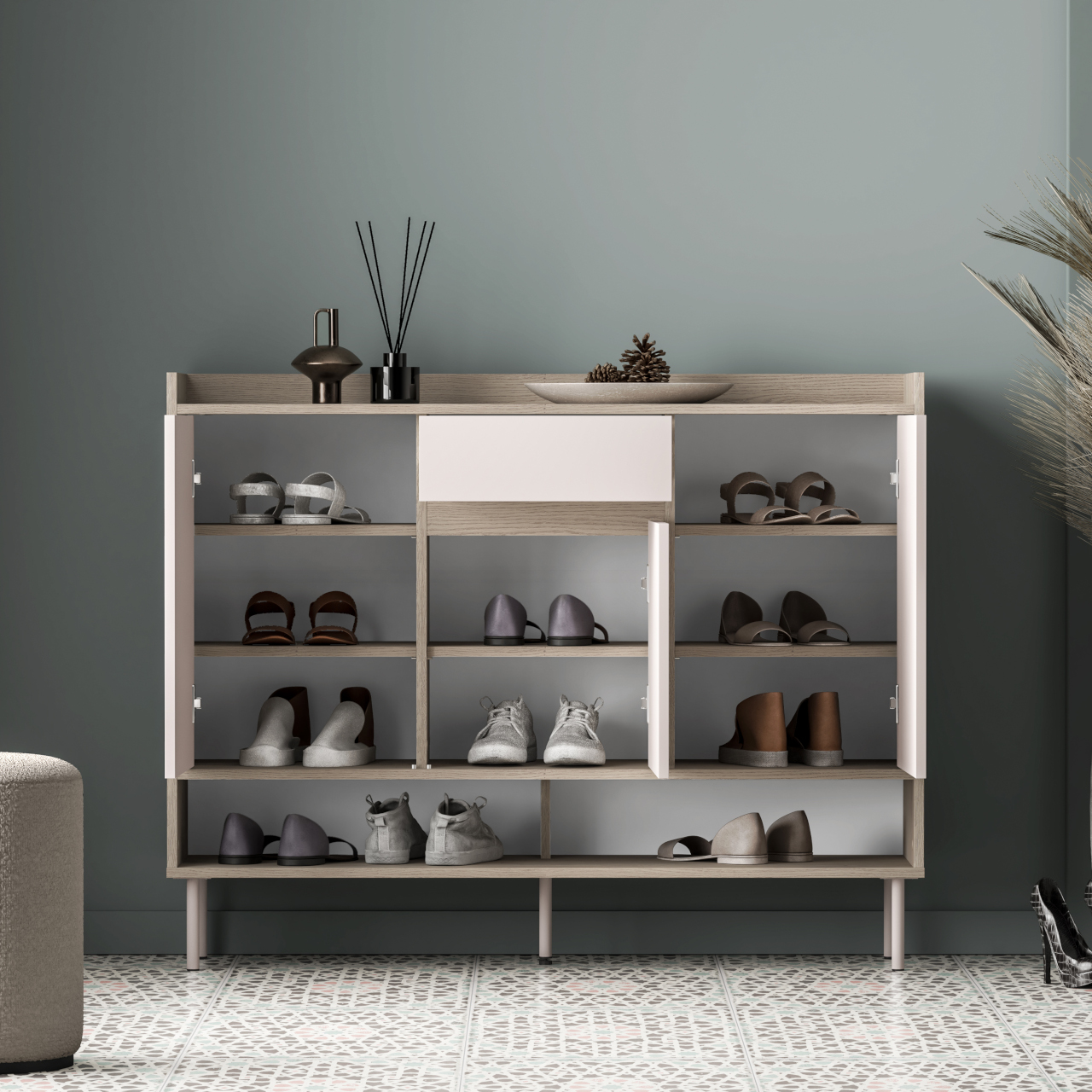 Komoda FLEUR 02 dąb cremona terracotta / kaszmir - obrazek 7