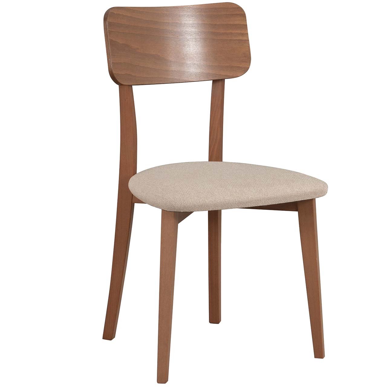 Drewniane krzesło z jasnym siedziskiem DK56 orzech jasny