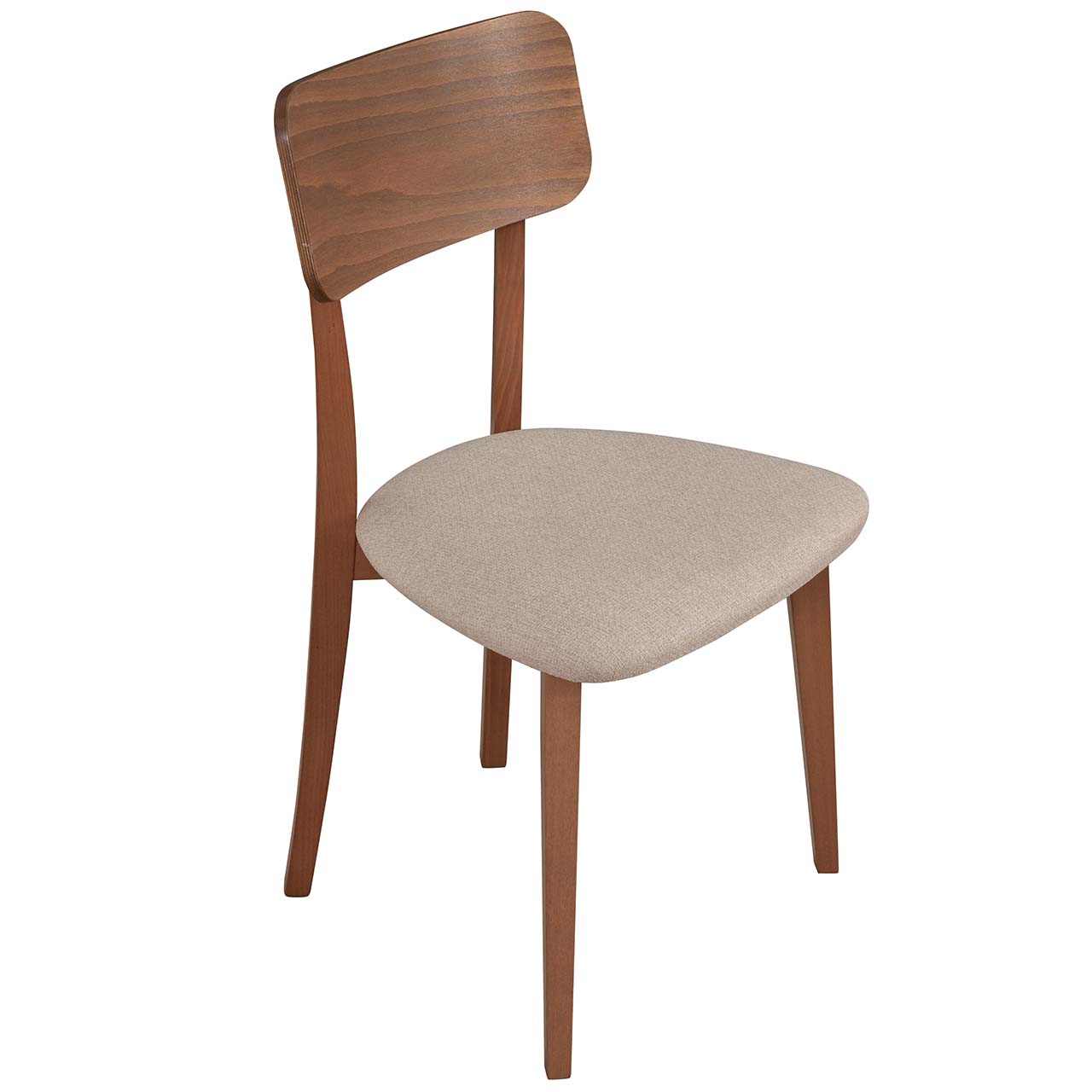 Drewniane krzesło z jasnym siedziskiem DK56 orzech jasny - obrazek 3