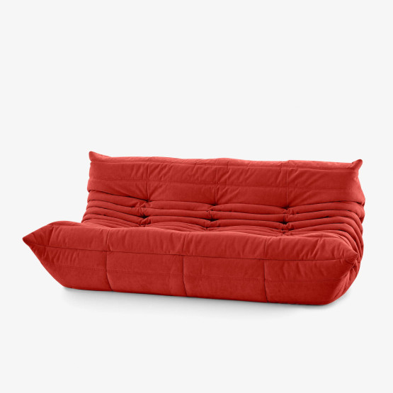 Designerska sofa 180 cm Prasto w kolorze czerwonym – falowany kształt - obrazek 3