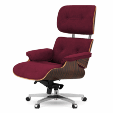 Stylowy fotel biurowy Lucera XL Velvet Ebony bordowy – luksusowy design premium