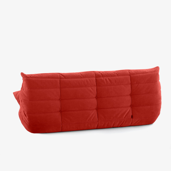 Designerska sofa 180 cm Prasto w kolorze czerwonym – falowany kształt - obrazek 5