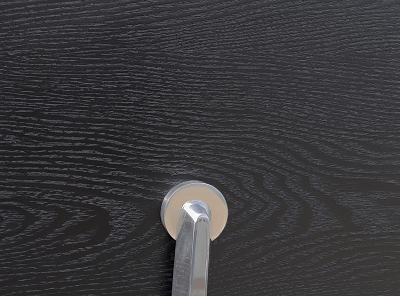 Fotel biurowy tapicerowany Lucera XL Velvet Granatowy Czarny dąb – elegancki fotel inspirowany Lounge Chair - obrazek 3