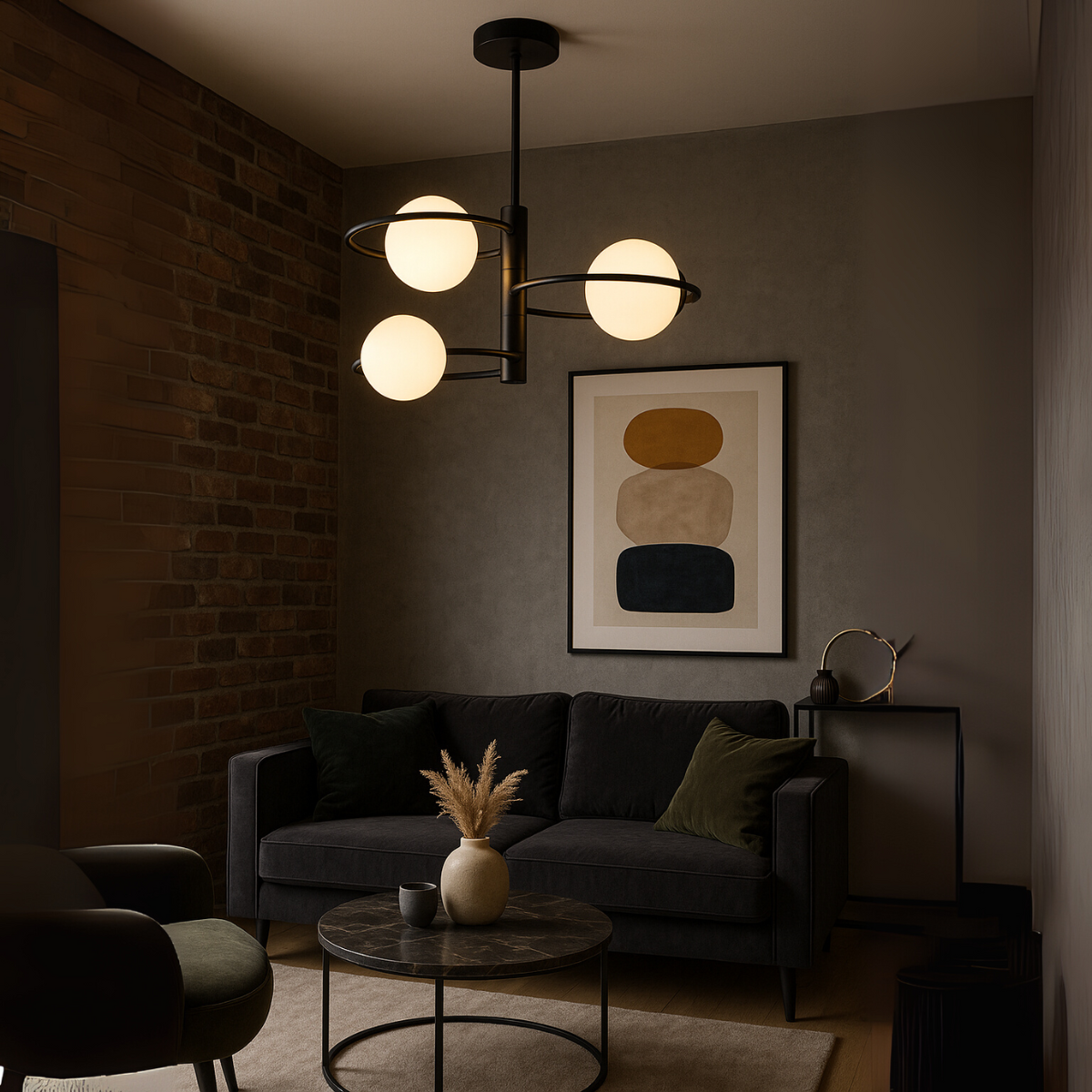 Plafon Dorado ring czarna 3x E14 - obrazek 3