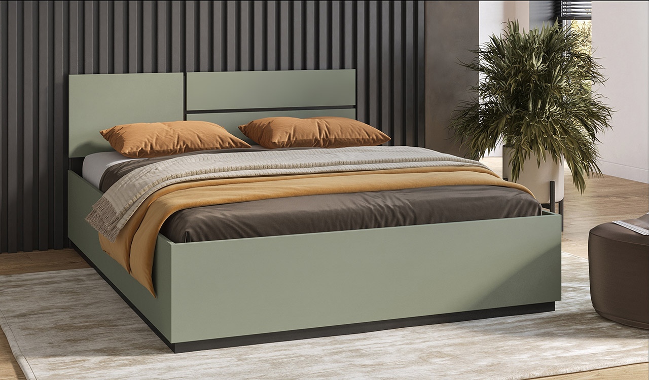 Łóżko 160x200 CROSI 31 zielony / czarny - obrazek 6