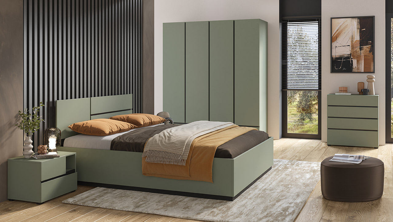 Łóżko 160x200 CROSI 31 zielony / czarny - obrazek 7