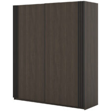 Szafa przesuwna 180 cm dąb dunin czarna lamele IVAN 16