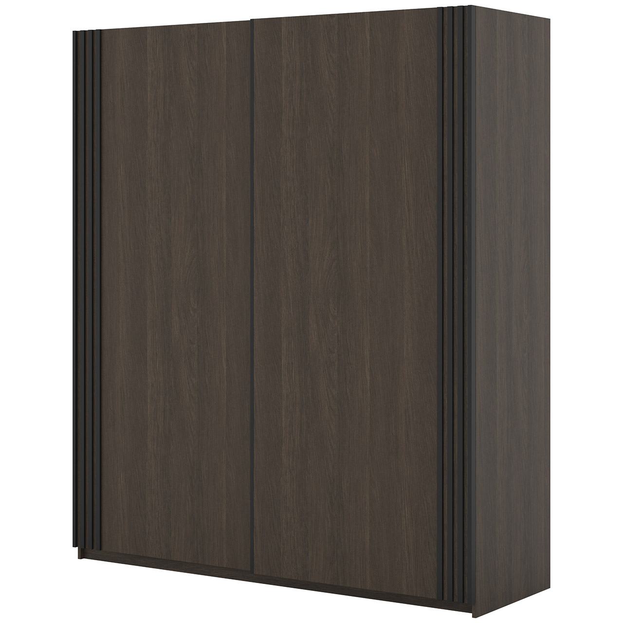 Szafa przesuwna 180 cm dąb dunin czarna lamele IVAN 16