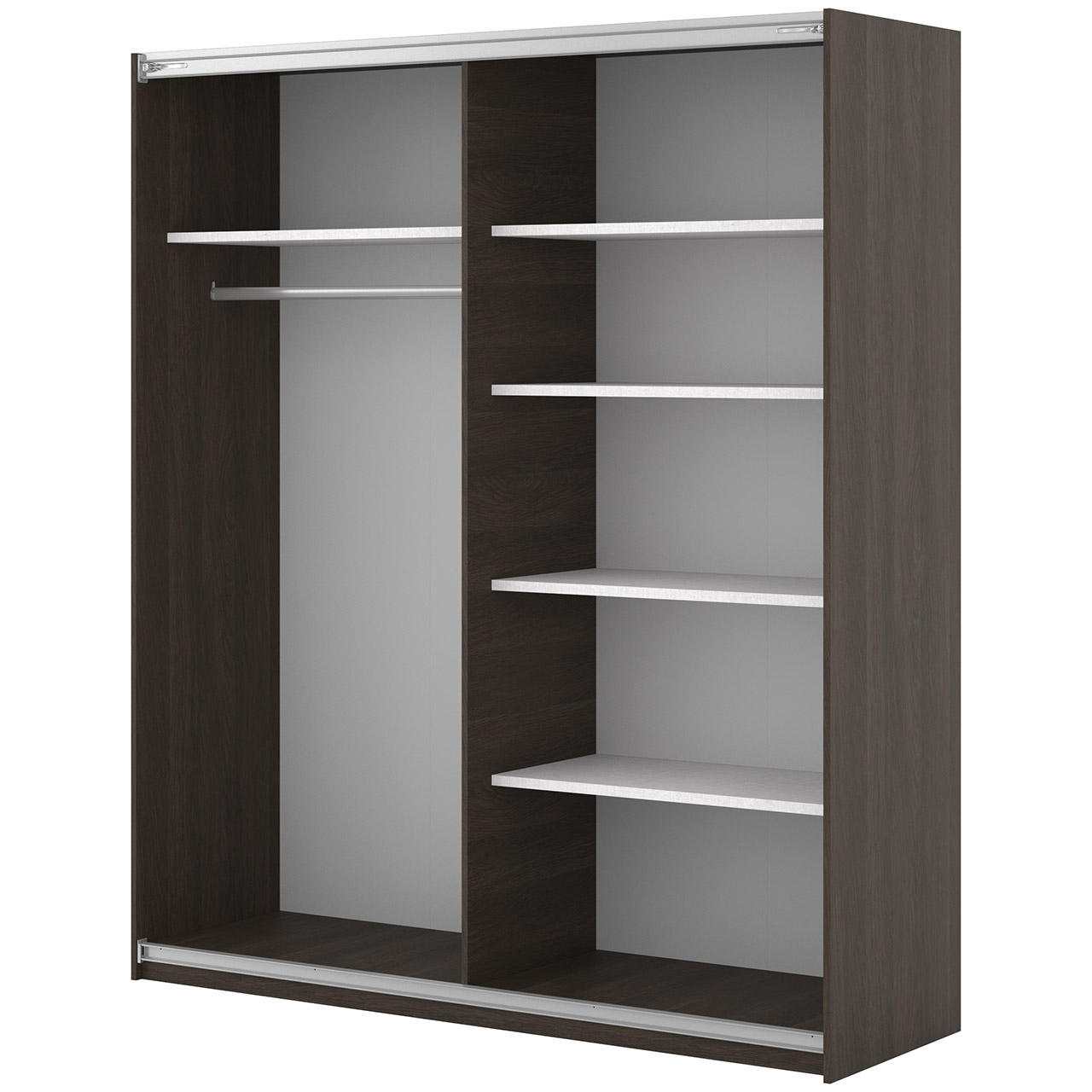 Szafa przesuwna 180 cm dąb dunin czarna lamele IVAN 16 - obrazek 3