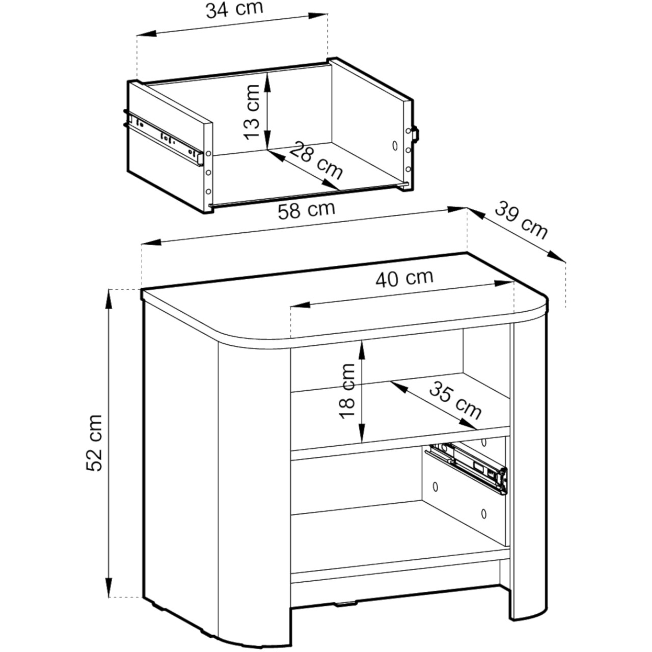 Stolik nocny MODUGNO 05 dąb vicenza - obrazek 5