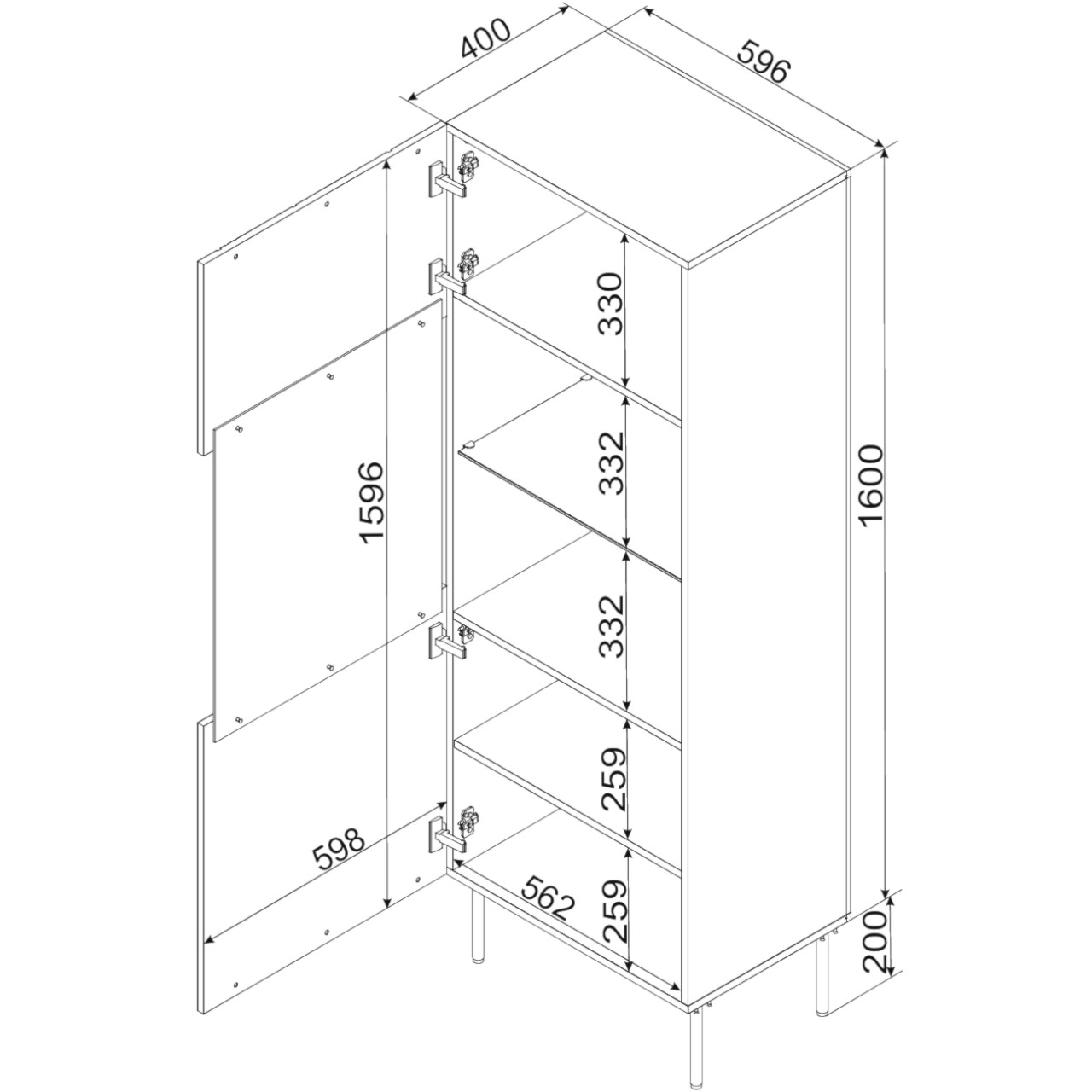 Witryna ISOLA 60 beż mat - obrazek 4