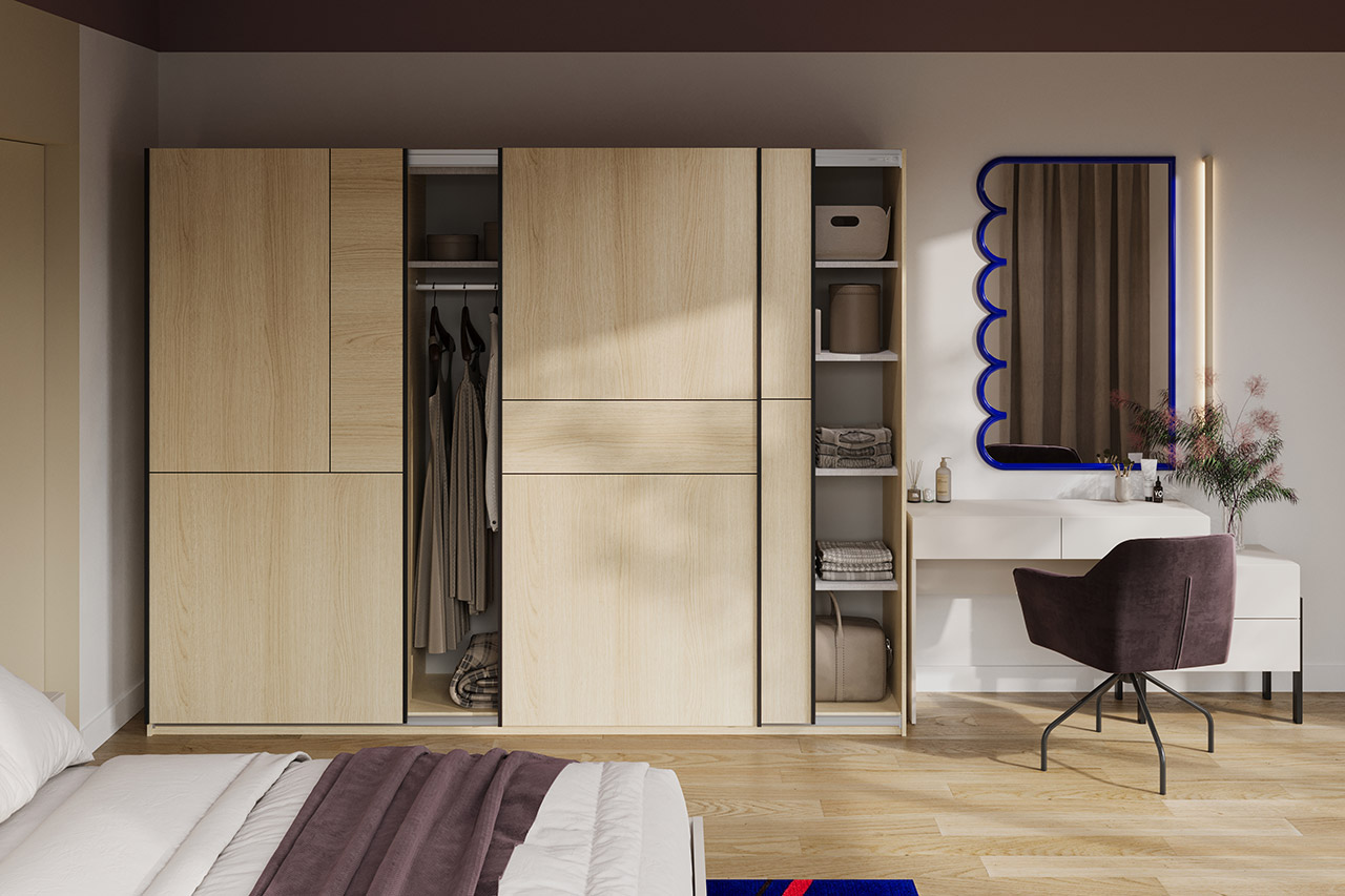 Szafa przesuwna 270 UBEC 69 dąb lindberg - obrazek 6