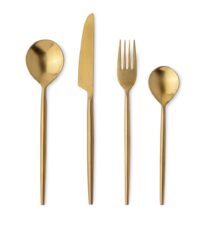 BIZZOTTO zestaw sztućców BRONTE SATIN GOLD 16 szt.