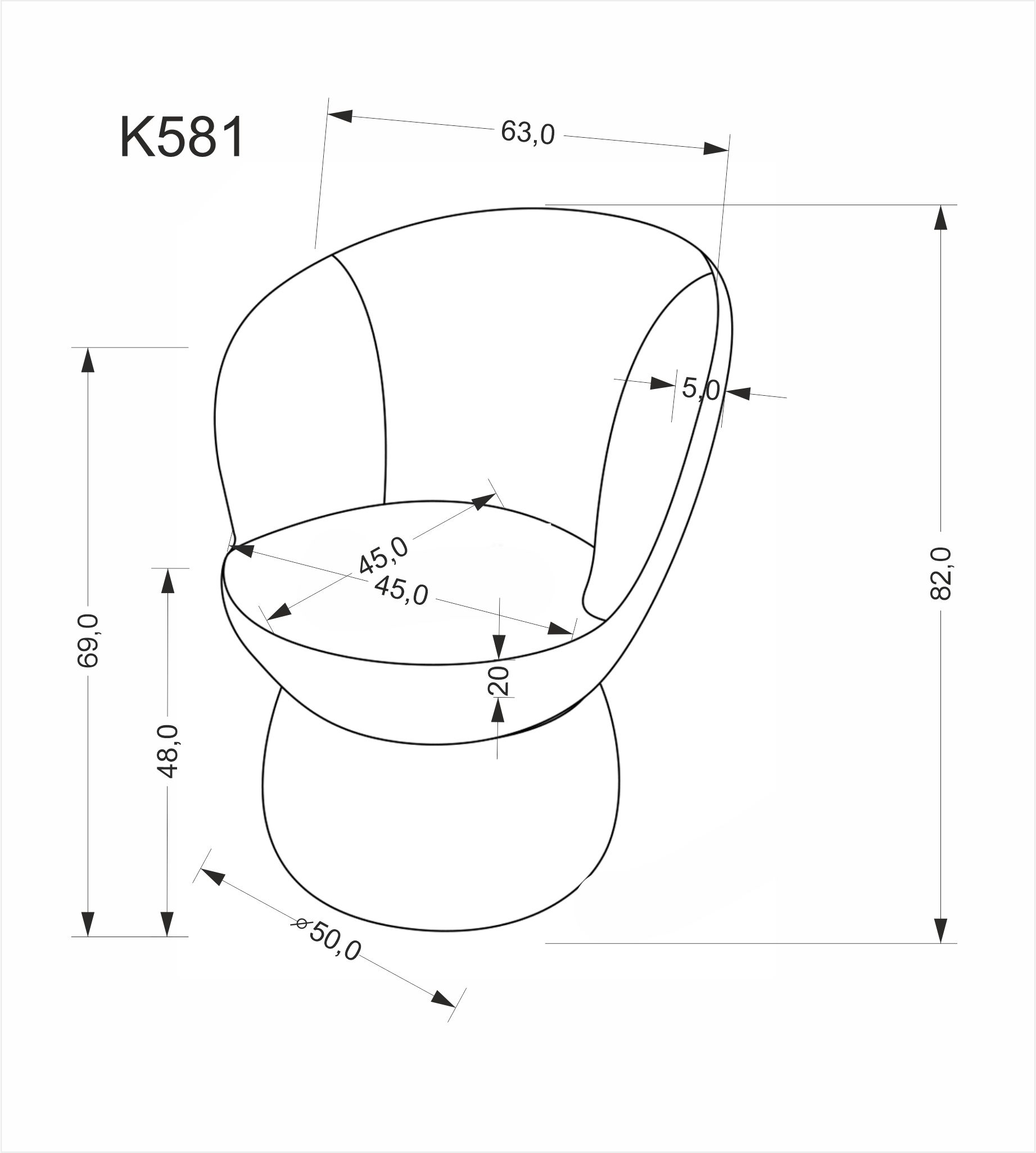 K581 krzesło popielaty - obrazek 4